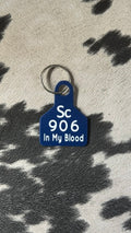 906 In my Blood Duplicate Ear Tag Key Chain