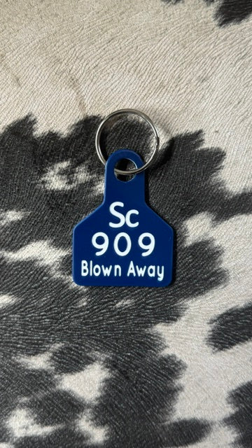 909 Blown Away Duplicate Ear Tag Key Chain