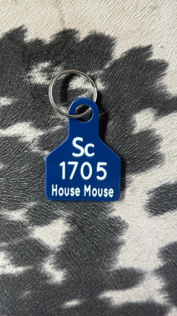 1705 House Mouse Duplicate Ear Tag Key Chain