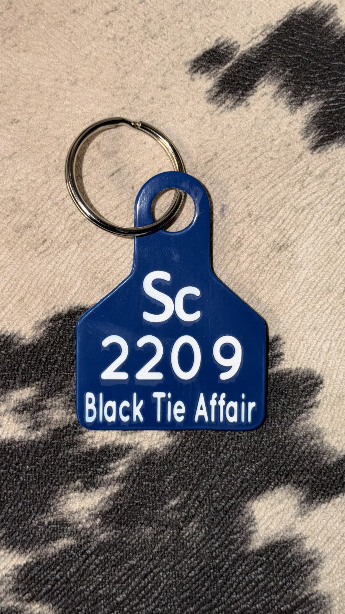2209 Black Tie Affair Duplicate Ear Tag Key Chain
